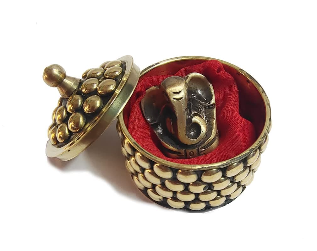 Antique Brass Lord Ganesha Idol — Pocket Size