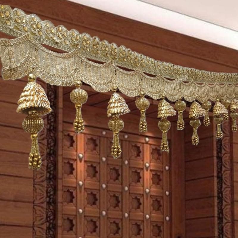 Handmade Golden Lace Bell Toran — 94 CM