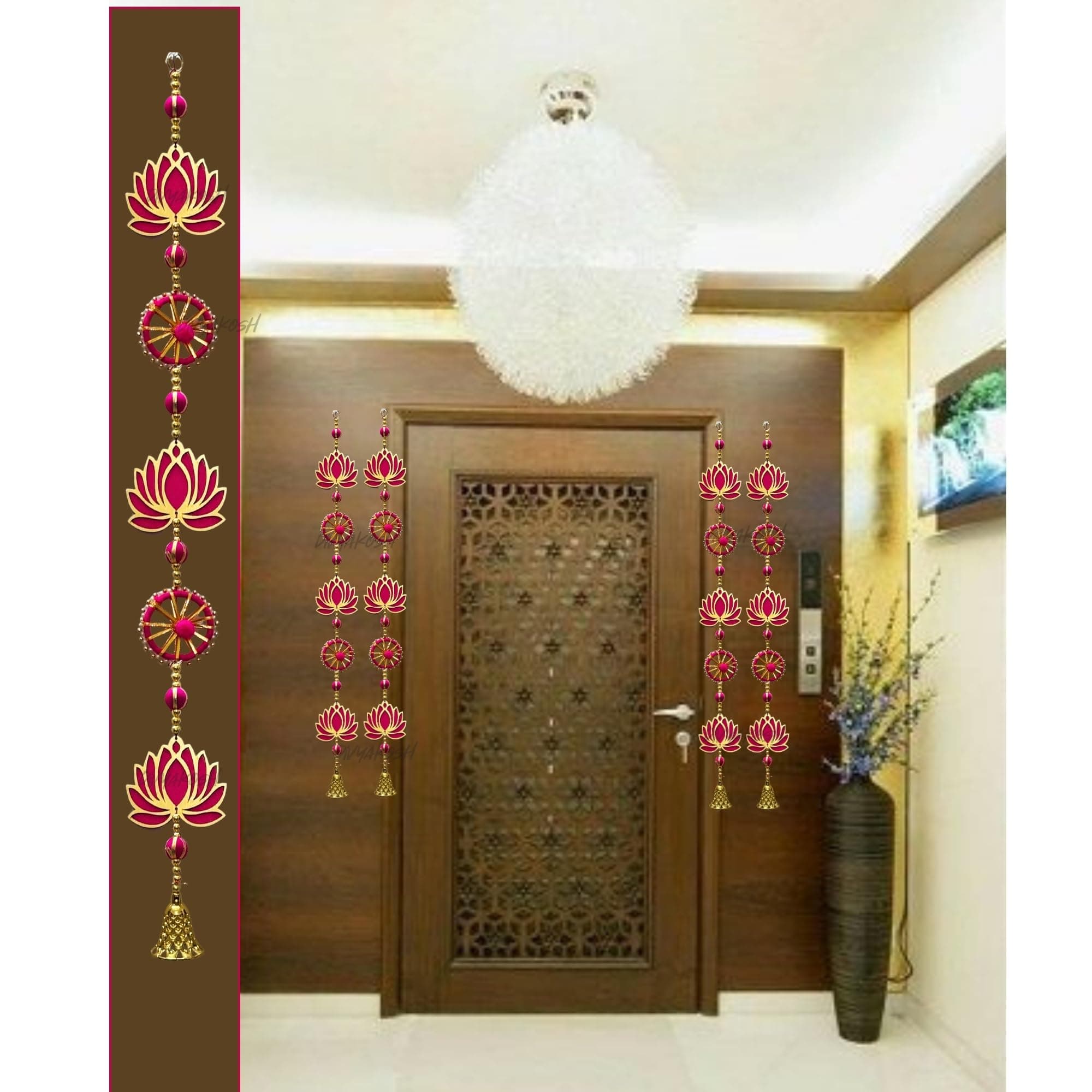 Handmade Lotus Wall & Door Hangings (Pack of 4)